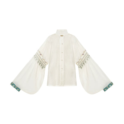 More than thirteen [Empty Mountain Evening Photo] Weaving Gold Bijia Horse Face Skirt Ming ming HanFuDreams Stand-up Collar Cardigan (Improved) S