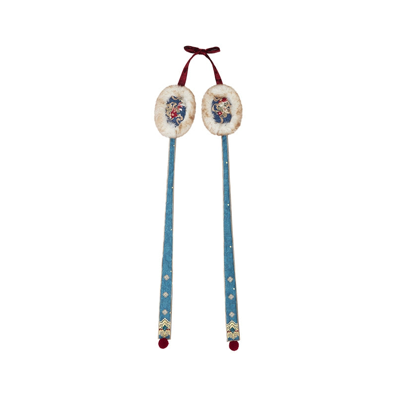 More than thirteen [Qingyang Xinghui] plush shawl warm brocade embroidery ear protector