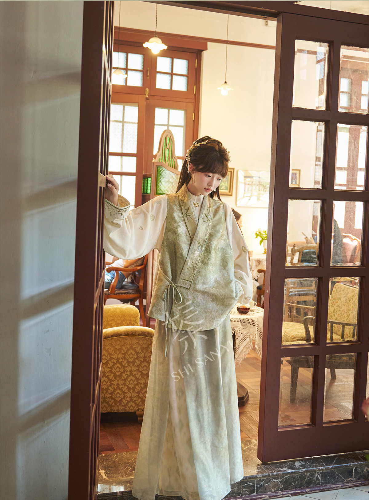 More than thirteen [green mangosteen] embroidered bijia three-pleated skirt Hanfu women han HanFuDreams