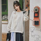 More than thirteen [Fengting Gui] 2025 autumn new waffle splicing skirt modern HanFuDreams Crew neck sweater + short skirt S