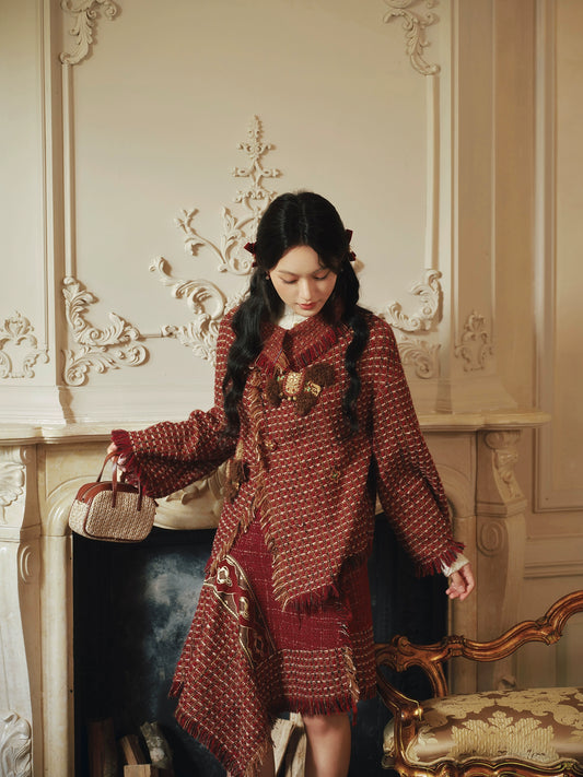 More than thirteen [Wind Horse Ballad] Xiaoxiangfeng Sense Jacket Irregular Half Skirt modern HanFuDreams