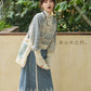 More than thirteen [autumn river snow] 2025 autumn new pullover jacquard sweater denim skirt modern HanFuDreams