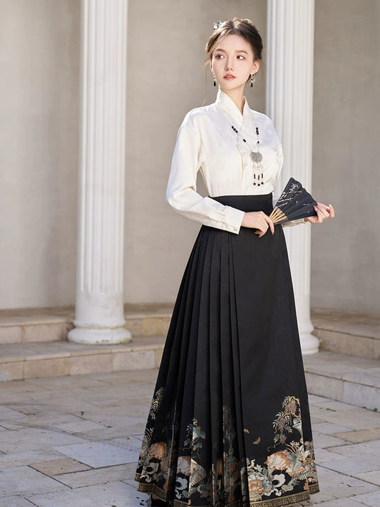 More than Thirteen [眠猫] New Chinese Horse Dress Set Autumn modern HanFuDreams