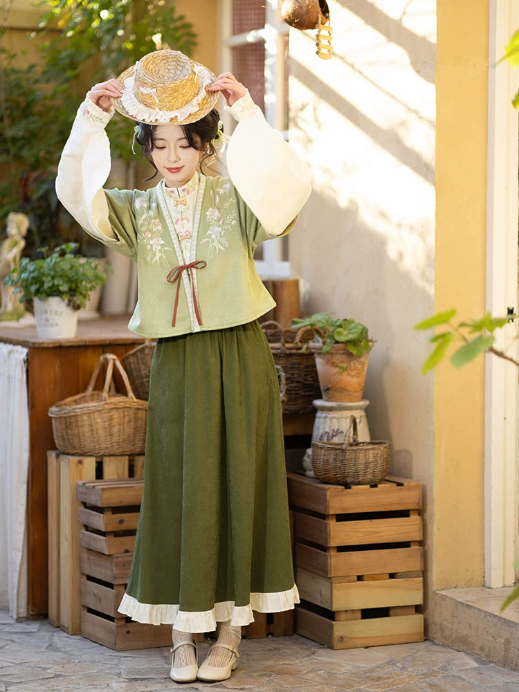 Chi Xia [Chunxiaomeng] Tang Beizi cotton cardigan and six broken skirts tang HanFuDreams