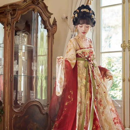 cardigan suspender chest skirt Tang Hanfu women tang More than thirteen four-piece set S