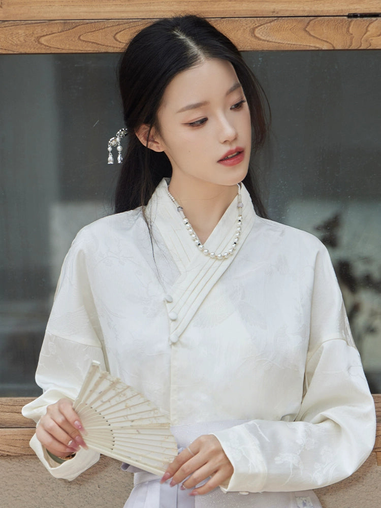 More than thirteen [magpie] national style white shirt blouse modern HanFuDreams
