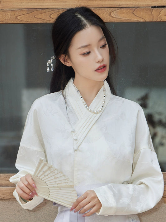 More than thirteen [magpie] national style white shirt blouse modern HanFuDreams