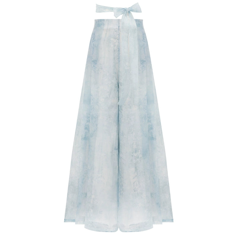 More than thirteen [青云端] new Chinese top wide-leg pants set modern HanFuDreams Wide leg pants (with streamer) XS