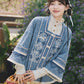 More than thirteen [Xianyunhe] embroidered square collar denim jacket horse skirt modern HanFuDreams
