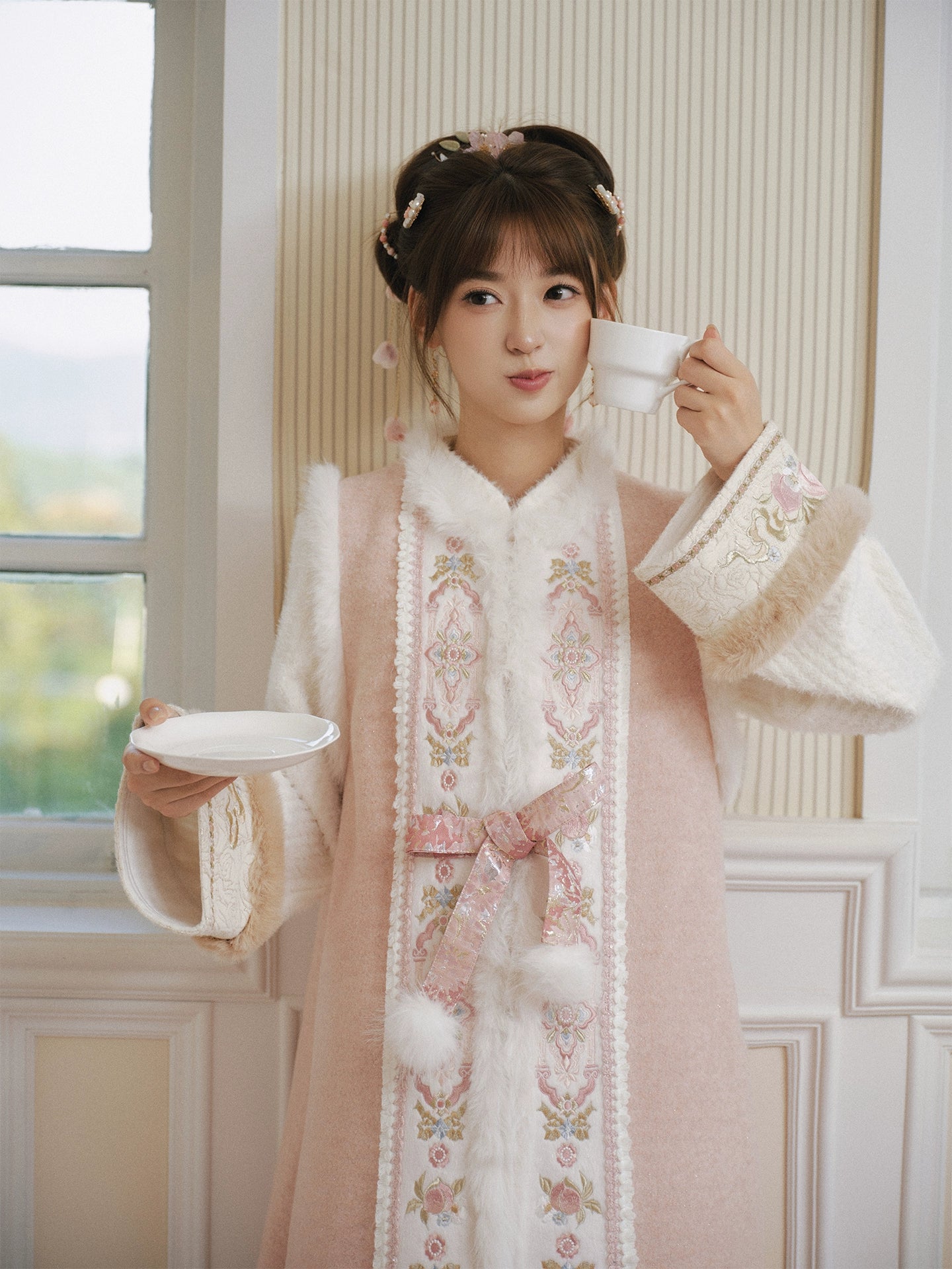 More than thirteen [Taojian Snow] woolen embroidery than jacquard knitted skirt Han han HanFuDreams