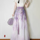 Flower Fairy Story [Wisteria] Light gauze skirt High texture printed horse skirt modern HanFuDreams