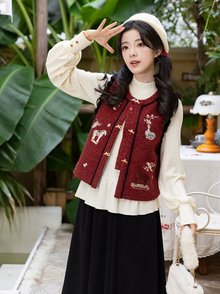 Chi Xia [Bogu Pony] velvet short than armor bottoming shirt six broken skirt