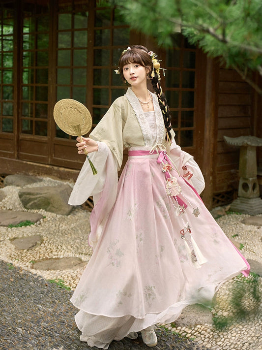 More than thirteen [青艾少女] summer cardigans and broken skirts Song Hanfu song HanFuDreams