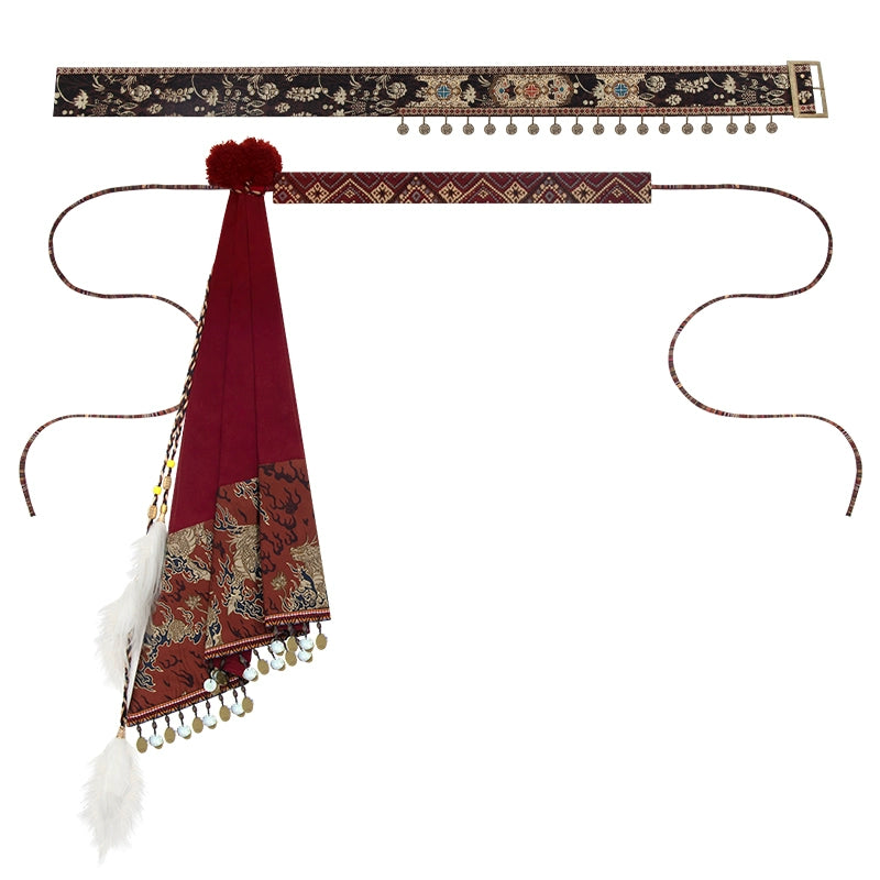 More than thirteen [snowfield flowers] Tibetan style horse dress ming HanFuDreams Belt + Accessories S