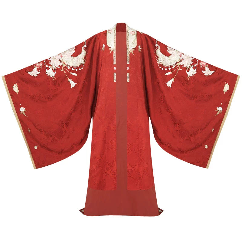 More than thirteen [和合花开] wedding clothes, Song-made Hanfu women song HanFuDreams Big Sleeve Shirt (Trailing Version) XS