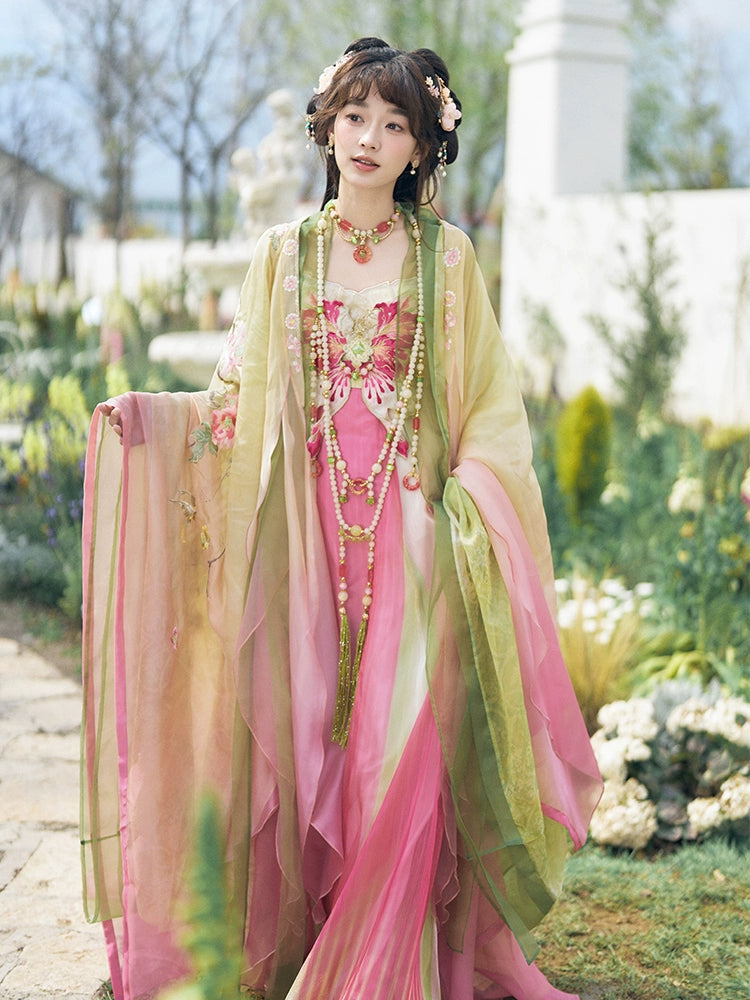 More than thirteen [peach blossom long tassel] large-sleeved shirt suspender skirt Tang Hanfu tang HanFuDreams