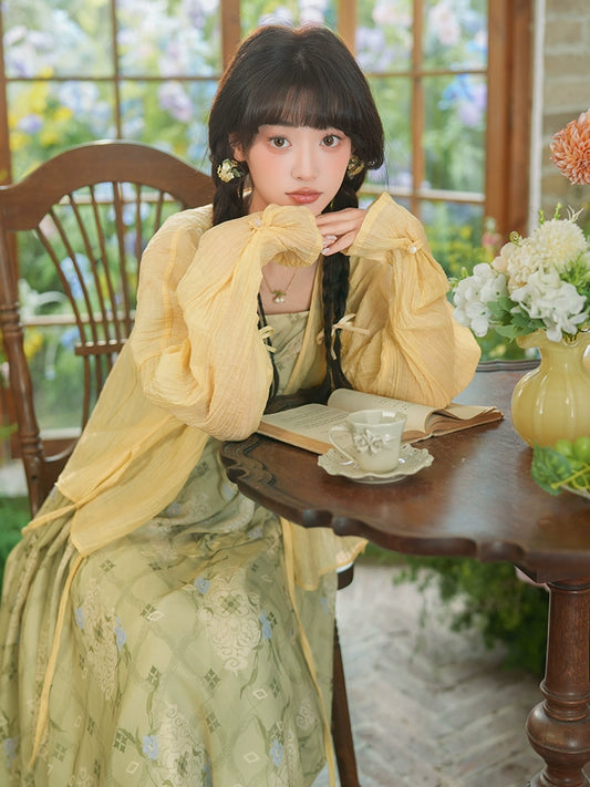 More than thirteen [jasper makeup] Tencel cardigan suspender dress modern HanFuDreams