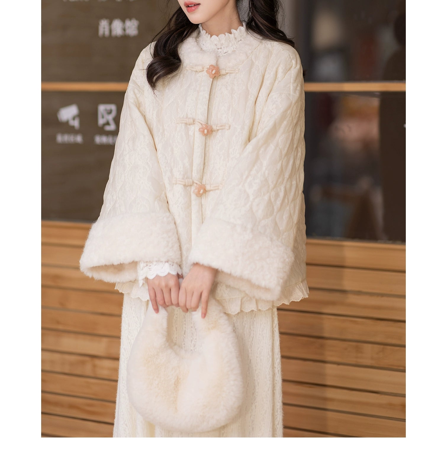 Chi Xia [Bright Moon] Ming round neck quilting cotton short jacket HanFuDreams