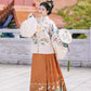 Ming-style Long Jacket and Horse Face Skirt, Hanfu for Autumn and Winter.
