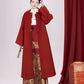 Ming-style red toasting horse face skirt, cloud shoulder Hanfu. HanFuDreams Fashion