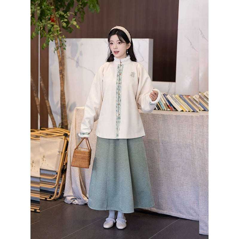 Chi Xia [Songfeng Yinyue] Short jacket Han element skirt Ming ming HanFuDreams Pine Wind and Moon Two-piece Set S