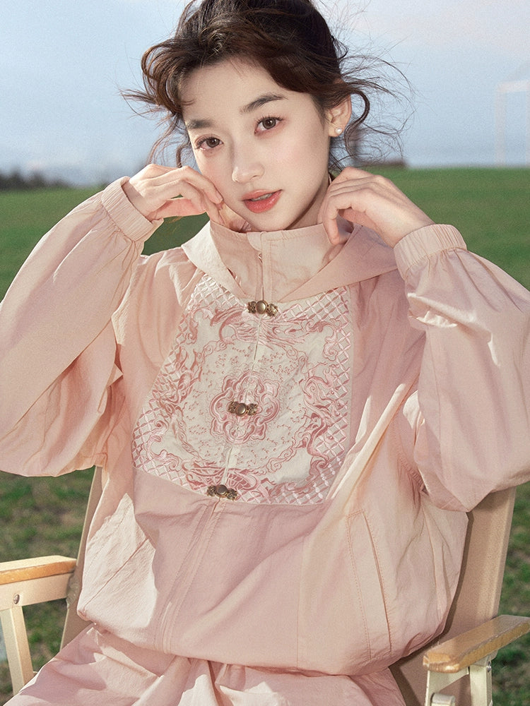 More than thirteen [Xingshou] embroidered hooded sunscreen clothes skirt set modern HanFuDreams