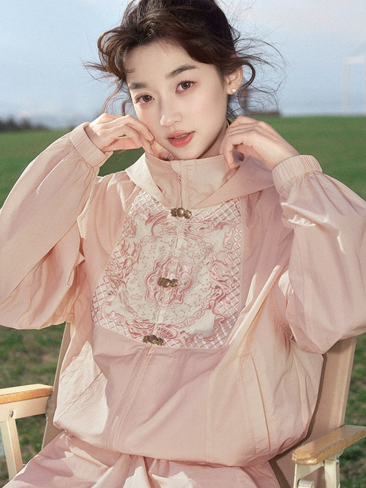 More than thirteen [Xingshou] embroidered hooded sunscreen clothes skirt set modern HanFuDreams