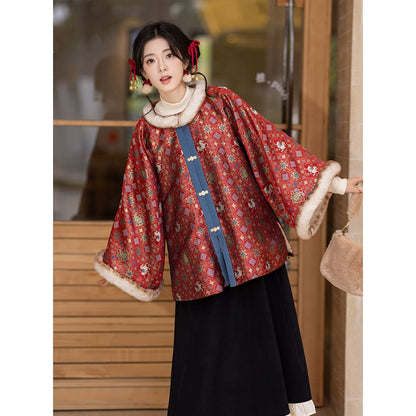 Chi Xia [Xiaocai Ma] New Year's Ming-made velvet Zhaojun jacket three colors