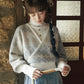 More than thirteen [autumn river snow] 2025 autumn new pullover jacquard sweater denim skirt modern HanFuDreams