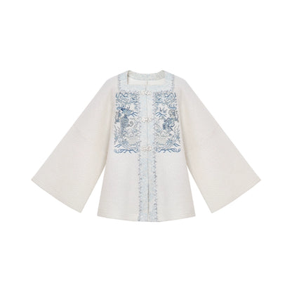 More than thirteen [thousand Dendrobium beads] knitted jacket woven gold embroidered pleated skirt Hanfu han HanFuDreams Knitted jacket S