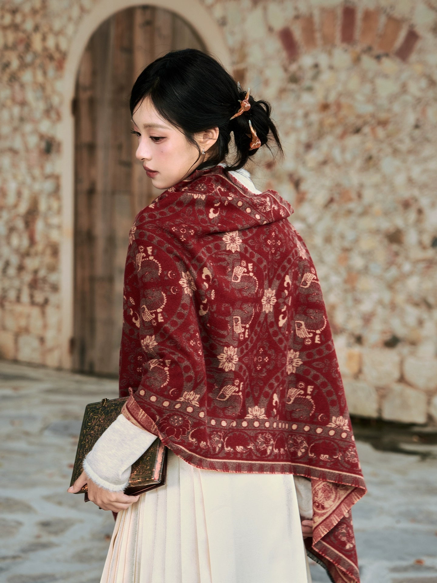 July Eve [Perfect match] National style knitted scarf skin-friendly accessories HanFuDreams