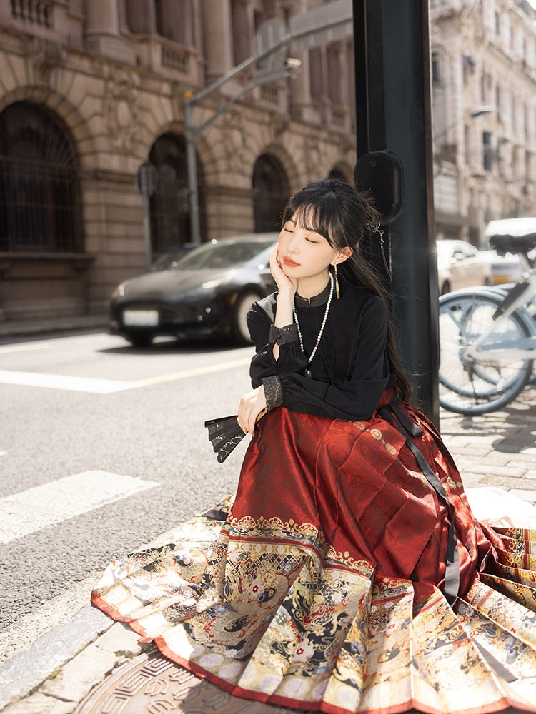 More than thirteen [Mo Bai Ruilong Qisui] red high-end horse dress engagement toast ming HanFuDreams