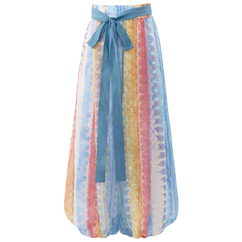 More than Thirteen [Party Magic] Spring Jacket Pants National Style Set modern HanFuDreams Pants (blue) S