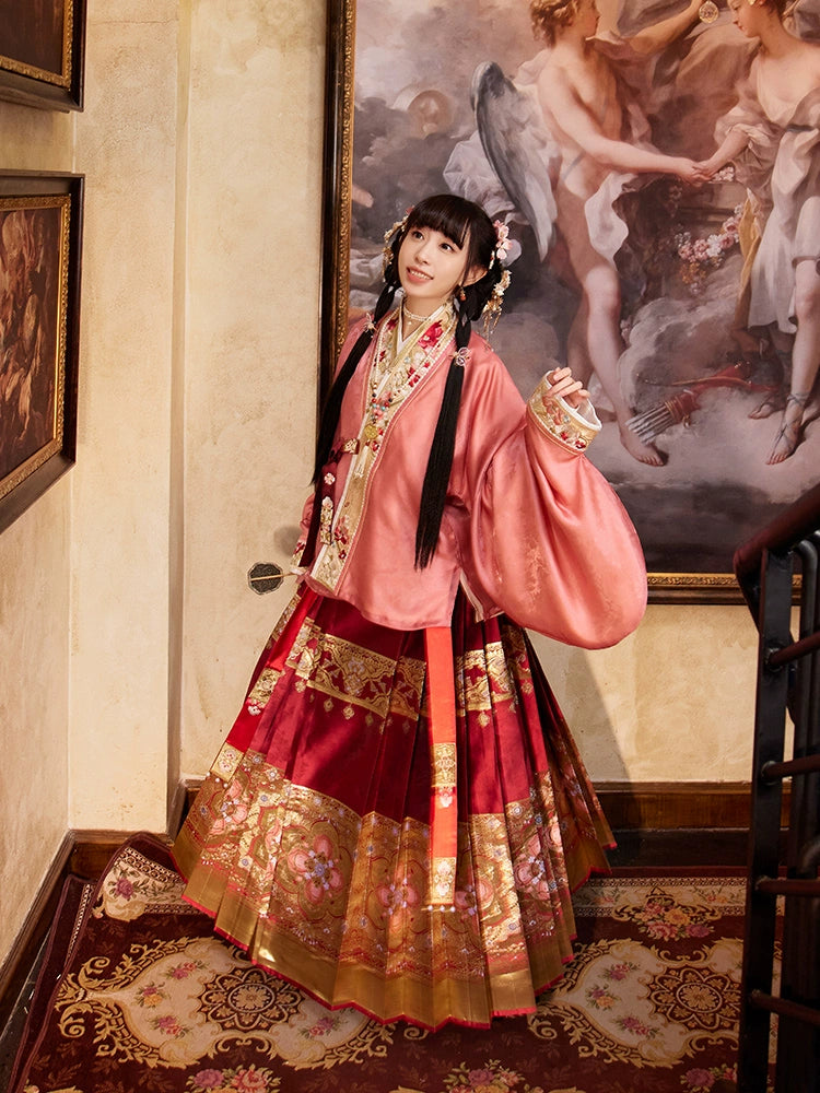 More than thirteen [shining gold] woven gold horse dress toast engagement clothes ming HanFuDreams