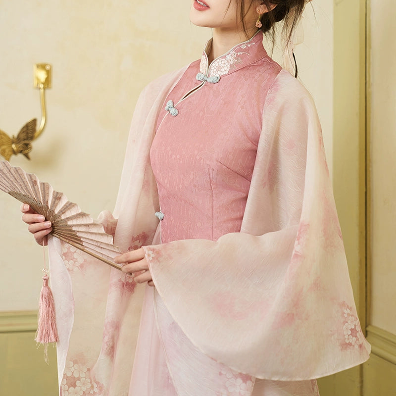 More than thirteen [Huaixiu] Huo Xiuxiu national style printed cheongsam modern HanFuDreams two-piece set S