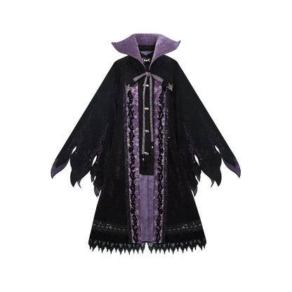 More than thirteen [Sleeping Thorns] black and purple jacquard fake two cloaks modern HanFuDreams cape S