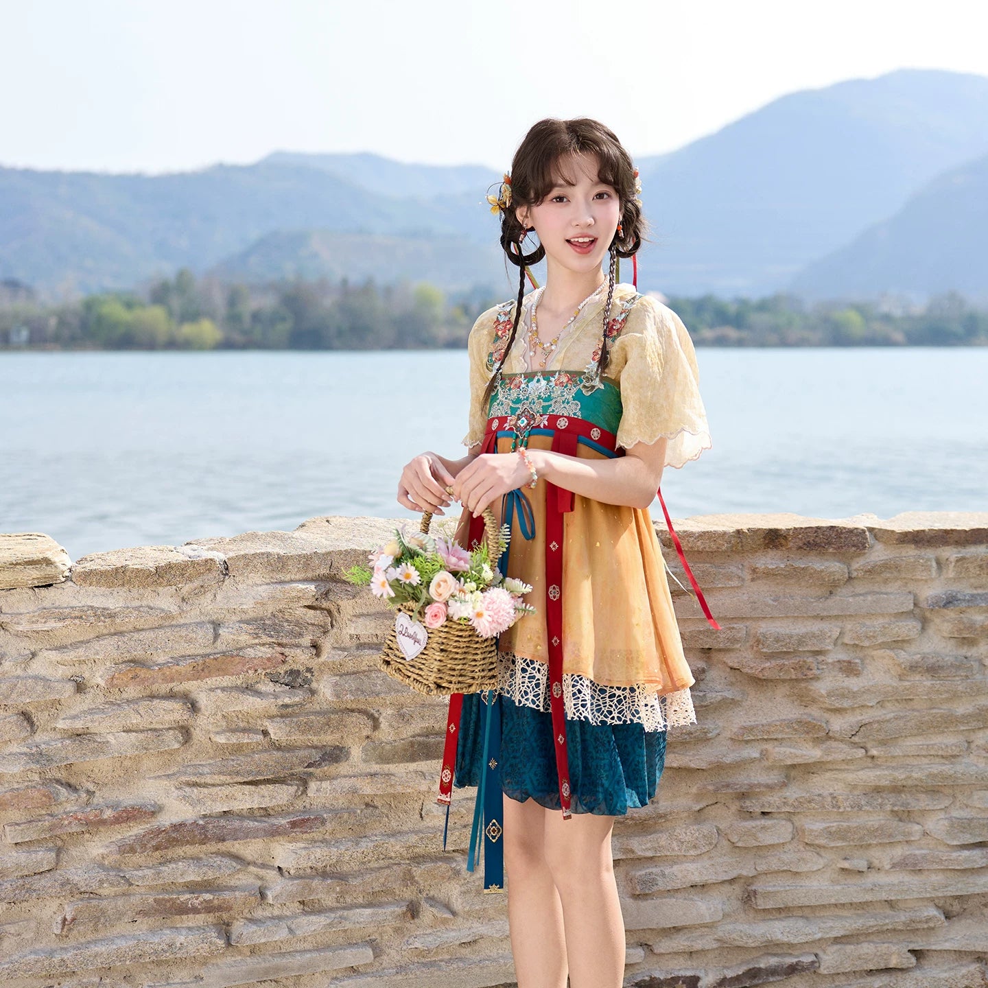Wanhua Window Banbi Set—Printed Vest, Camisole & Bloomers modern Shisanyu Three-piece shorts S