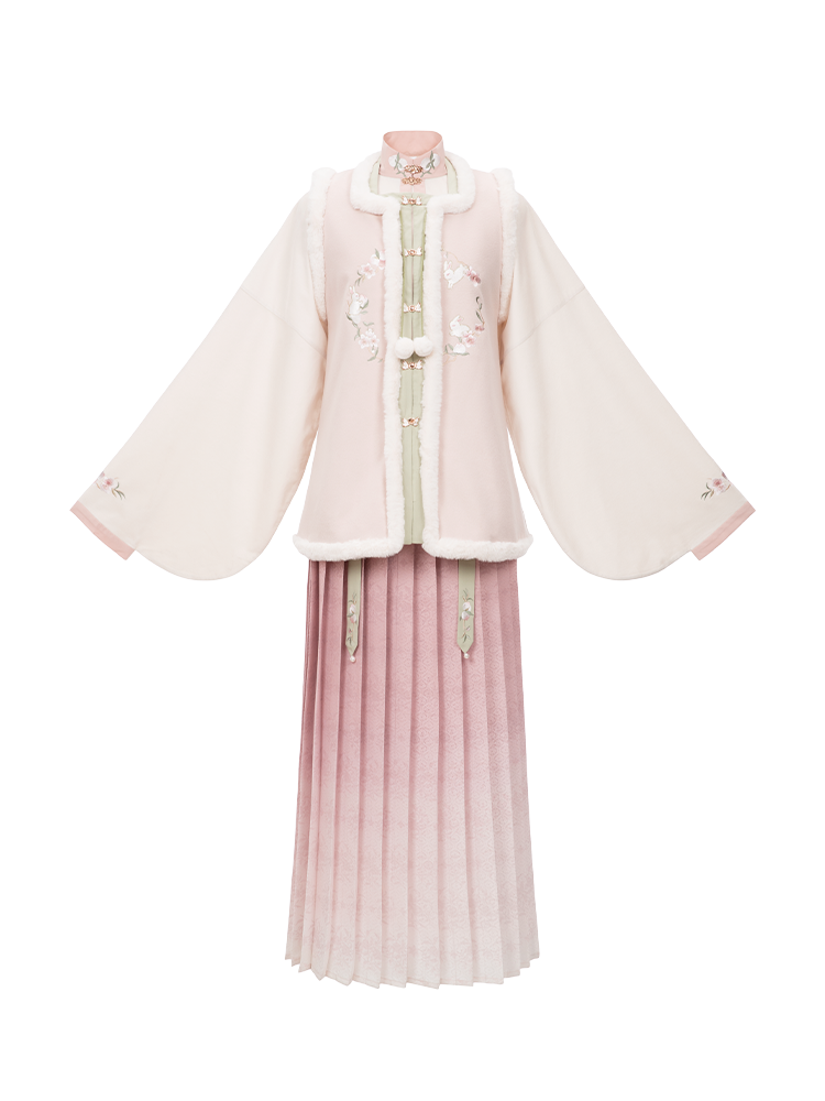 Ming-made velvet short than nail pleated skirt Hanfu