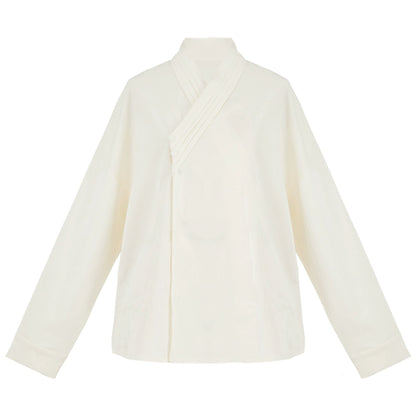 More than thirteen [magpie] national style white shirt blouse modern HanFuDreams shirt XS