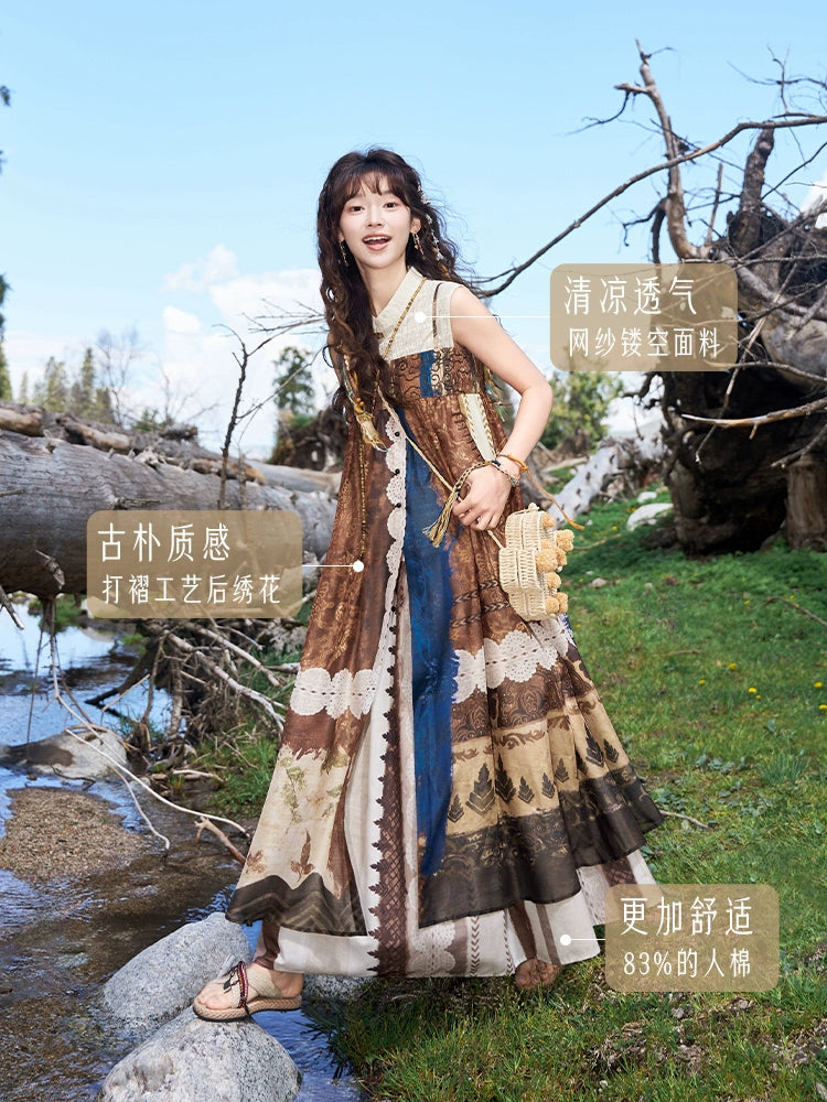 More than thirteen [丹谷] Daily National Style Suspender Dress Set modern HanFuDreams