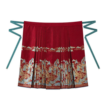 Hanfu Ming-Style Dress with Horse Face Skirt ming HanFuDreams Fashion One-piece horse dress (6 pairs of pleats) S