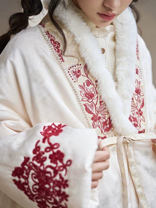 More than thirteen [snow neon] chenille jacquard jacket rope embroidered cotton-padded coat modern HanFuDreams