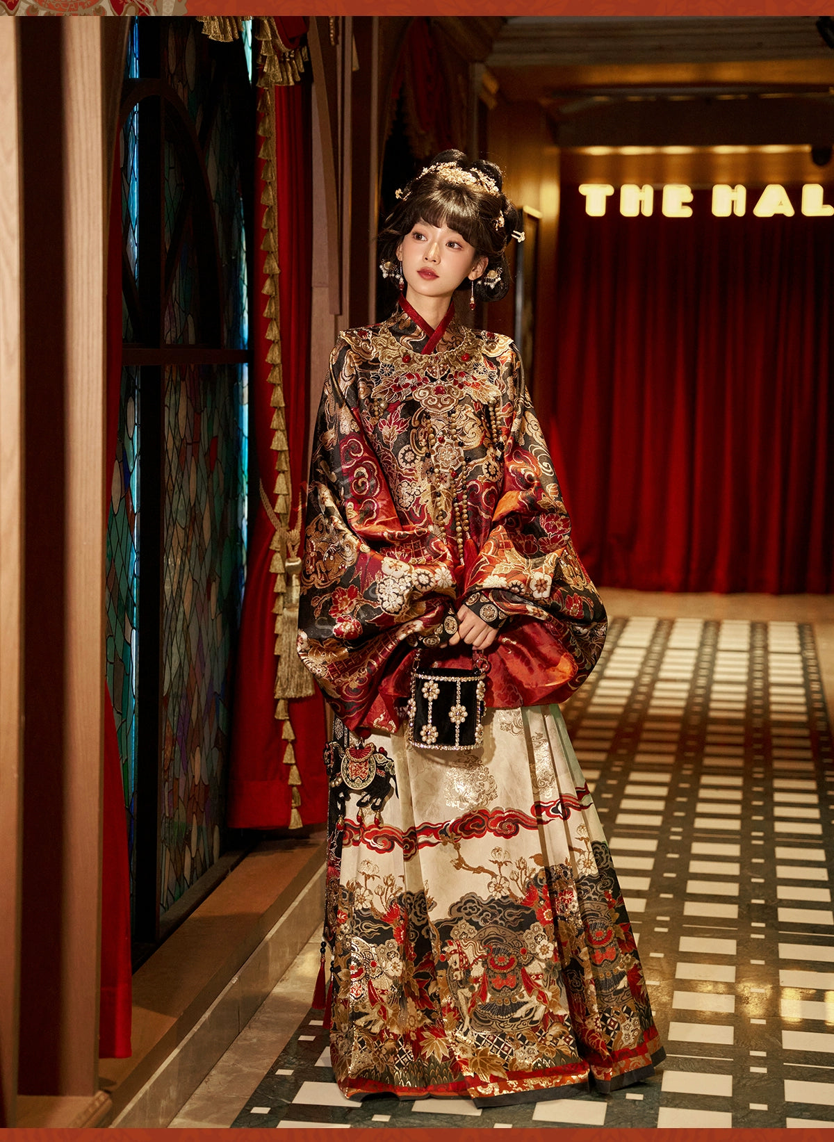 More than thirteen [Xuanma Qiankun] New Year's clothes pipa sleeves horse face skirts Ming ming HanFuDreams