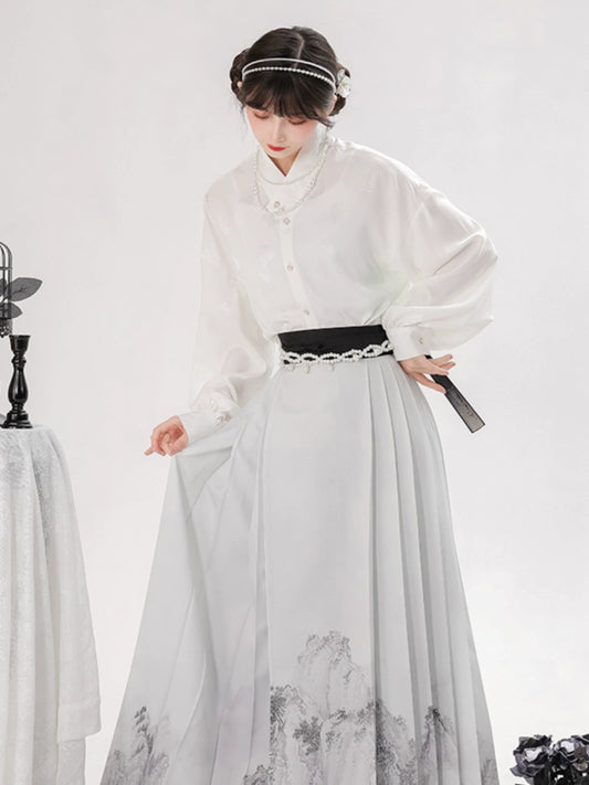 Han element shirt longer than armor horse face hanfu