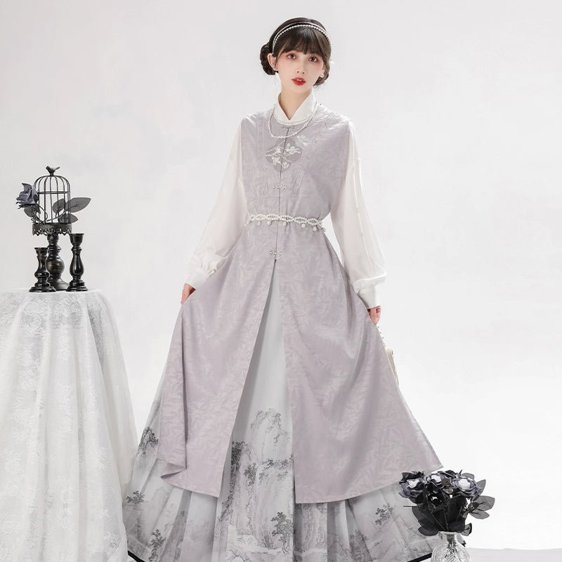 Han element shirt longer than armor horse face hanfu