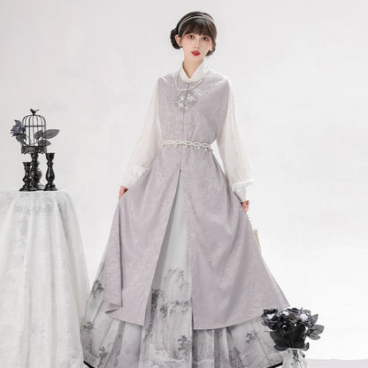 Han element shirt longer than armor horse face hanfu
