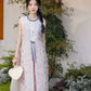 Ming-made round neck long than Jia Tencel wide-leg pants Hanfu