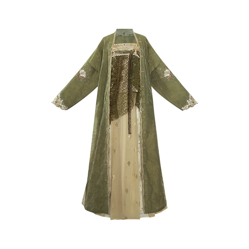 [Pear Blossom] Embroidered Song Style Hanfu Set song HanFuDreams Three-piece set S