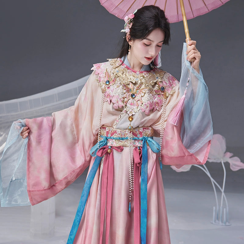 More than thirteen [Begonia explanation] Straight train heavy industry cloud shoulder hanfu han HanFuDreams three-piece set S