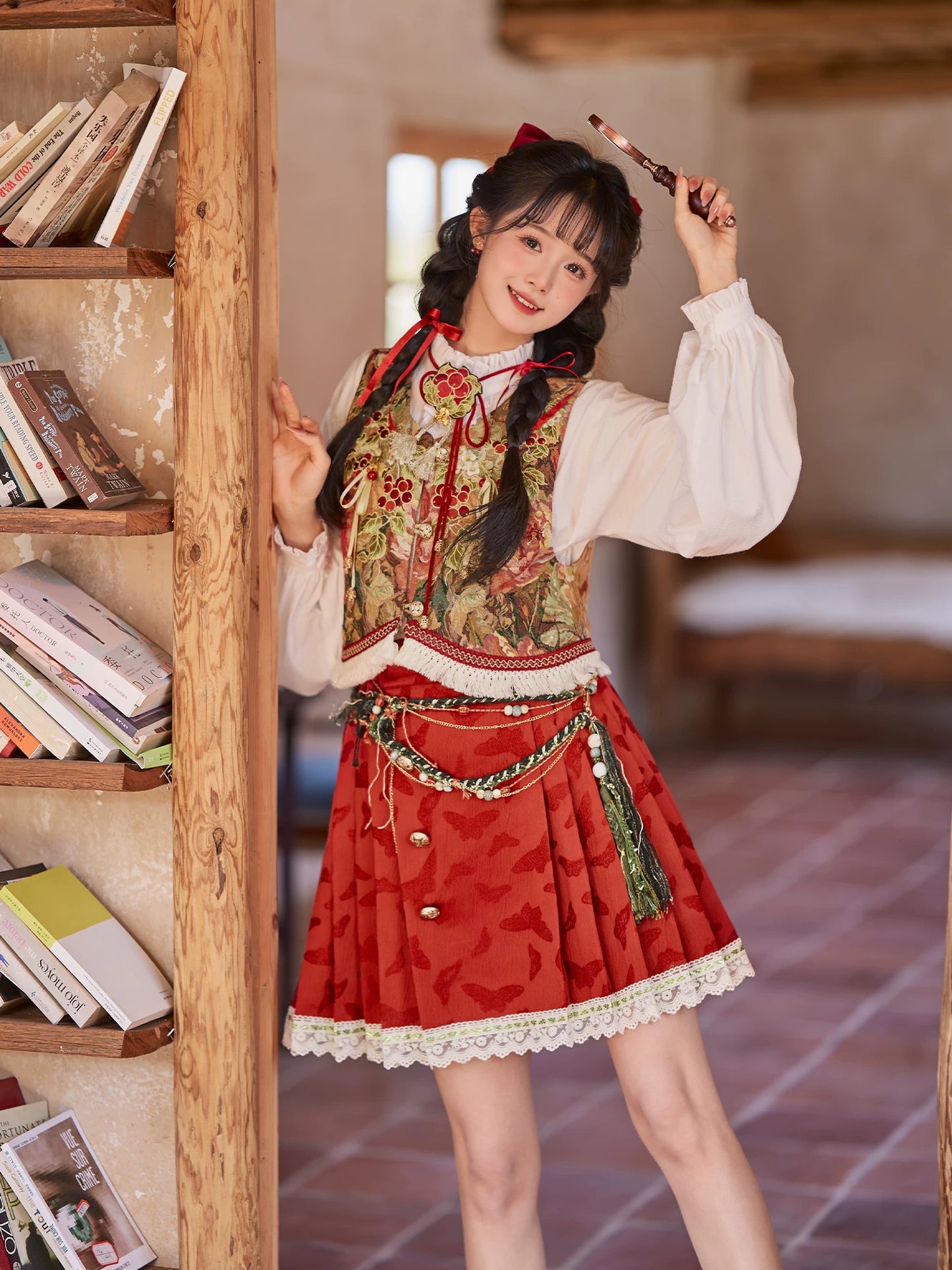 Flower Fairy Story [Red Fruit Manor] Vest Shirt Short Horse Noodles modern HanFuDreams